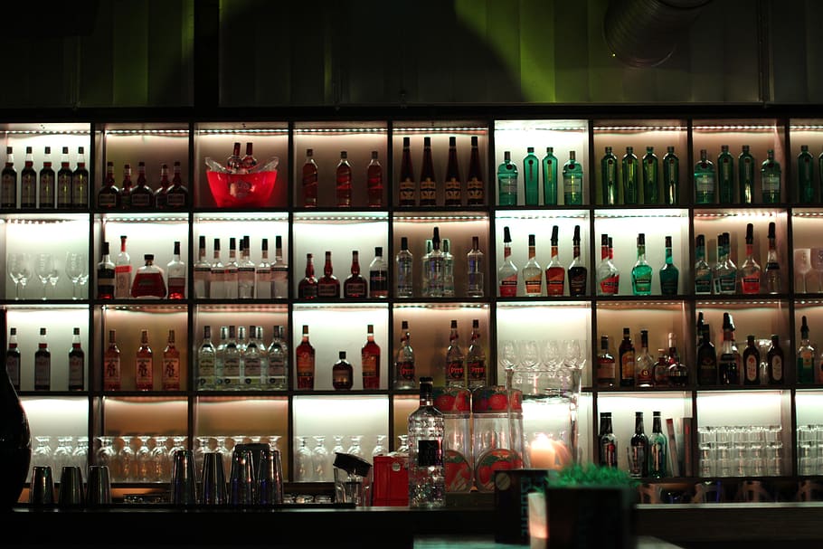 An Exquisite Booze Collection Displayed at a Bar!